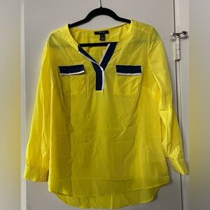 Petite Women's Yellow Sleeve Blouse